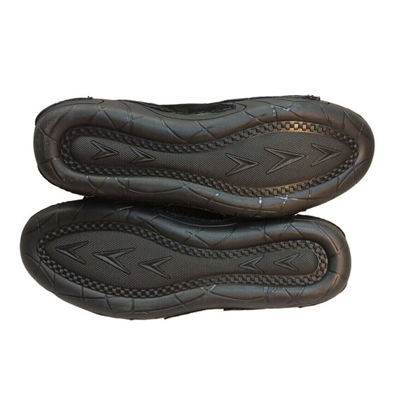 ✅Mens 41 Black Genuine Leather Casual Driving Shoes Lounging Loafer Sneaker - Picture 4 of 10